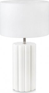 Lampa stołowa Markslojd Ceramiczna lampa stołowa Column okrągła abażurowa biała 1