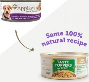 Applaws Applaws Taste Toppers Naturalna Mokra Karma dla Psów Kurczak Z Dynią Marchewką I Groszkiem W Bulionie 156g Puszka 2