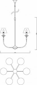 Lampa wisząca Light Prestige Lampa wisząca Glamour LP-979/6P żyrandol na łańcuchu czarny 4