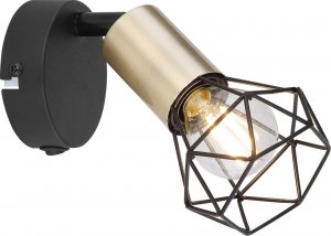 Kinkiet Globo Ścienna lampa Xara 54802S-1AB włącznik czarny mosiądz 1