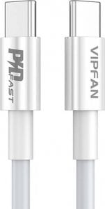 Kabel USB Vipfan USB-C - USB-C 1 m Biały (P02CC) 1