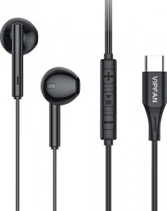 Słuchawki Vipfan Słuchawki douszne przewodowe Vipfan M18, USB-C (czarne) 1