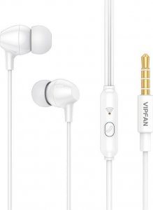 Słuchawki Vipfan Słuchawki dokanałowe przewodowe Vipfan M16, jack 3.5mm, 1m (białe) 1