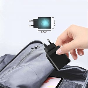 Ładowarka Alogy Ładowarka sieciowa Alogy szybka 3x USB-A Quick Charge QC 3.0 Czarna + Kabel USB-C 5