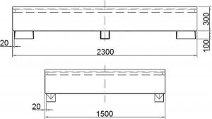 Meva Wanna wychwytowa do zbiornika IBC paletopojemnika MAUZER 2 x 1000L Wanna wychwytowa do zbiornika IBC paletopojemnika MAUZER 2 x 1000L 2