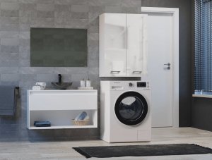 Topeshop SZAFKA ŁAZIENKOWA WISZĄCA POLA MINI DD - BIEL POŁYSK 7