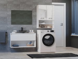 Topeshop SZAFKA ŁAZIENKOWA WISZĄCA POLA MINI DK - BIEL POŁYSK 7