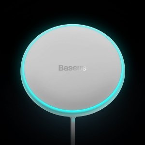 Baseus Baseus samochodowa ładowarka bezprzewodowa z uchwytem MagSafe 15W na kratkę nawiewu + USB-A 25W biała (CW01) 12