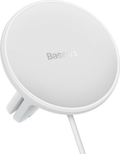 Baseus Baseus samochodowa ładowarka bezprzewodowa z uchwytem MagSafe 15W na kratkę nawiewu + USB-A 25W biała (CW01) 13