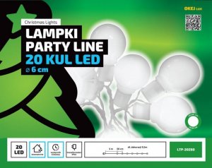 Lampki choinkowe Okej Lux Lampki oświetlenie girlanda LTP-20Z60 LED zimne żarówki zewnętrzne OKEJ LUX 1