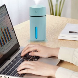 Nawilżacz powietrza 4kom.pl Nawilżacz powietrza Dyfuzor mgiełki Aromatyzer ultradźwiękowy Aromaterapia LED 320ml niebieski 1