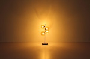 Lampa stołowa Globo Stojąca lampa Riha 56135-4T stołowa czarna bursztynowa 7