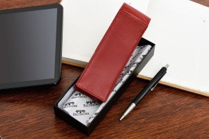 Piórnik Beltimore Etui na długopisy pojemne czerwone skórzane Beltimore G91 5