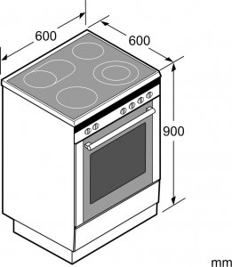 Grill elektryczny Bosch Bosch Cooker HLN39A060U Hob type Induction, Oven type Electric, Black, Width 60 cm, Grilling, Red LED, 66 L, Depth 60 cm 9