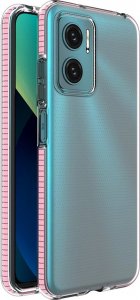 Hurtel Spring Case etui Xiaomi Redmi Note 11E /Redmi 10 5G / Redmi 10 Prime+ 5G / Poco M4 5G silikonowy pokrowiec z ramką jasnoróżowe 1