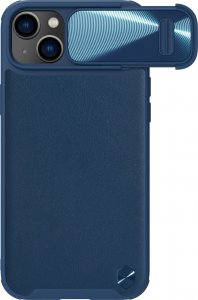 Nillkin Nillkin CamShield Leather S Case etui iPhone 14 Plus pokrowiec z osłoną na aparat niebieskie 1