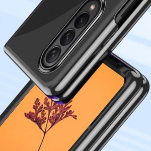 Hurtel Plating Case etui Samsung Galaxy Z Fold 4 pokrowiec z metaliczną ramką czarne 5