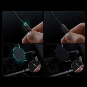 Baseus Baseus samochodowa ładowarka bezprzewodowa z uchwytem MagSafe 15W na kratkę nawiewu + USB Typ C 25W biała (CW01) 3