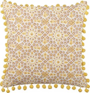 Beliani Lumarko Bawełniana poduszka dekoracyjna w kwiaty wzór 45 x 45 cm żółta LYCROIS! 1