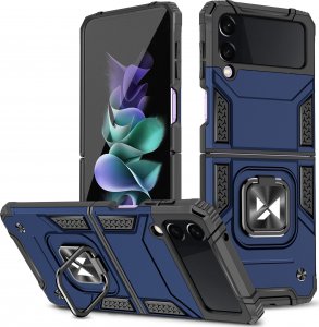 Wozinsky Wozinsky Ring Armor etui Samsung Galaxy Z Flip 4 pancerny pokrowiec uchwyt magnetyczny ring niebieskie 1
