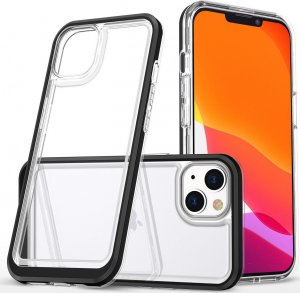 Hurtel Clear 3in1 etui iPhone 14 silikonowy pokrowiec z ramką czarne 1