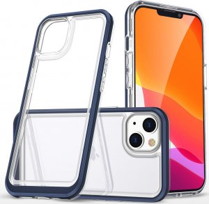 Hurtel Clear 3in1 etui iPhone 14 Plus silikonowy pokrowiec z ramką niebieskie 1