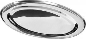 Excellent Houseware Taca do serwowania stalowa owalna srebrna zestaw 3 szt. 11