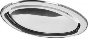 Excellent Houseware Taca do serwowania stalowa owalna srebrna zestaw 3 szt. 12