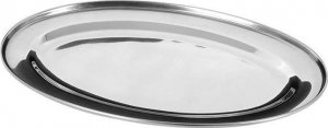 Excellent Houseware Taca do serwowania stalowa owalna srebrna zestaw 3 szt. 10