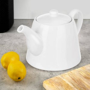 Orion Dzbanek porcelanowy z uchwytem i pokrywką do kawy herbaty biały LUNA 2 l 3
