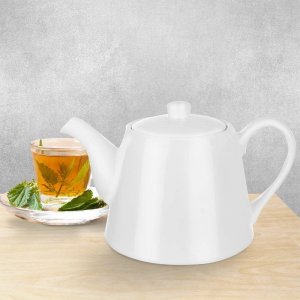 Orion Dzbanek porcelanowy z uchwytem i pokrywką do kawy herbaty biały LUNA 2 l 8