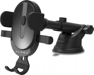 Alogy Alogy Uchwyt samochodowy Easy One Touch do telefonu 6.5" grawitacyjny na deskę rozdzielczą i szybę czarny uniwersalny 3