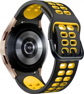 Alogy Alogy Soft Band Pasek sportowy Guma do smartwatcha do Samsung Galaxy Watch 4/5 40/42/44/45mm Czarno-żółty uniwersalny 2