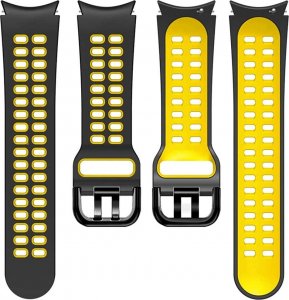 Alogy Alogy Soft Band Pasek sportowy Guma do smartwatcha do Samsung Galaxy Watch 4/5 40/42/44/45mm Czarno-żółty uniwersalny 3