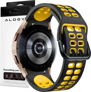 Alogy Alogy Soft Band Pasek sportowy Guma do smartwatcha do Samsung Galaxy Watch 4/5 40/42/44/45mm Czarno-żółty uniwersalny 8