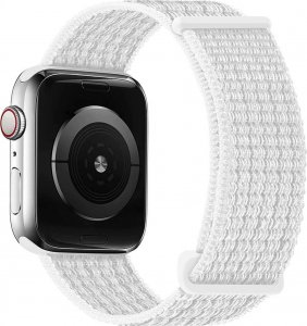 Alogy Alogy Nylon Strap Pasek z rzepem do Apple Watch 1/2/3/4/5/6/7/8/SE/Ultra (42/44/45/49mm) Biały uniwersalny 2