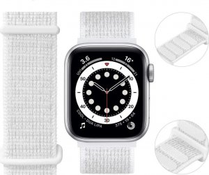 Alogy Alogy Nylon Strap Pasek z rzepem do Apple Watch 1/2/3/4/5/6/7/8/SE/Ultra (42/44/45/49mm) Biały uniwersalny 3