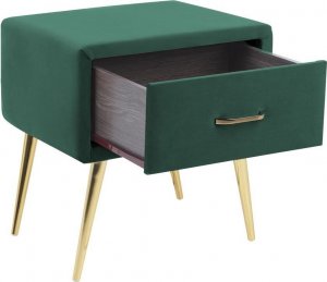 Beliani Szafka nocna welurowa zielona FLAYAT! 4