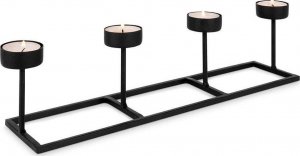 Home Styling Collection Świecznik na 4 świeczki tealight metalowy czarny 35x8,5x9 cm 1