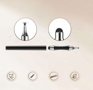 Rysik Alogy Alogy Rysik 2w1 pojemnościowy dotykowy do ekranu telefonu tabletu Czarny uniwersalny 19