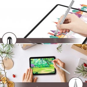 Rysik Alogy Alogy Rysik 2w1 pojemnościowy dotykowy do ekranu telefonu tabletu Srebrny uniwersalny 13