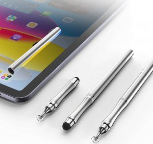 Rysik Alogy Alogy Rysik 2w1 pojemnościowy dotykowy do ekranu telefonu tabletu Srebrny uniwersalny 15