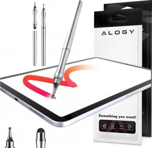 Rysik Alogy Alogy Rysik 2w1 pojemnościowy dotykowy do ekranu telefonu tabletu Srebrny uniwersalny 5