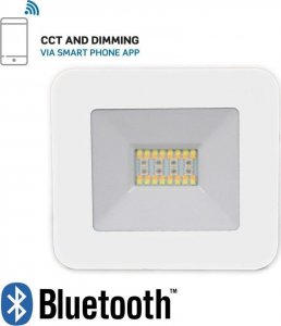 Naświetlacz V-TAC Naświetlacz halogen LED V-TAC 20W Bluetooth BIAŁY Ściemnialny RGB IP65 VT-5020 1400lm 1