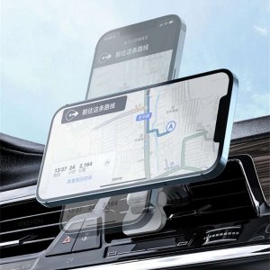 4kom.pl Alogy Uchwyt Magnetyczny samochodowy do MagSafe z ładowarką Qi 15W do telefonu do kratki na kratę czarny uniwersalny 9