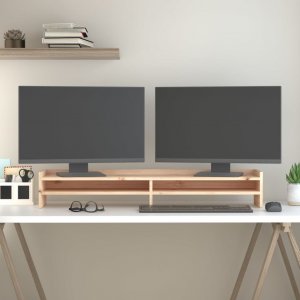 vidaXL Podstawka na monitor, 100x24x16 cm, lite drewno sosnowe 1