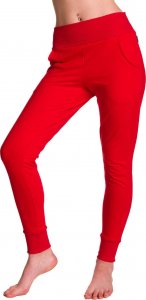RENNWEAR Spodnie dresowe damskie dopasowane przylegające czerwony 164-168 cm / S-M 1