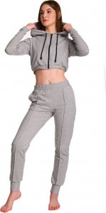 RENNWEAR Spodnie dresowe damskie z kantem melanż szary 152-158 cm / XXS-XS 1