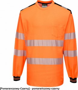 Portwest T185 - T-shirt ostrzegawczy PW3 z długim rękawem - pomarańczowy-czarny M 1
