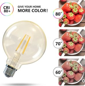 BestService Żarówka LED Lumax Amber LC160 8W E27 G125 700LM bursztynowa 4